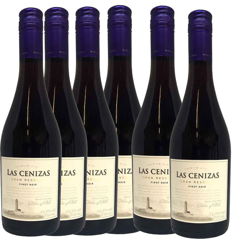 Kit 6x x Vinhos Las Cenizas Gran Reserva Pinot Noir 750ml 2018