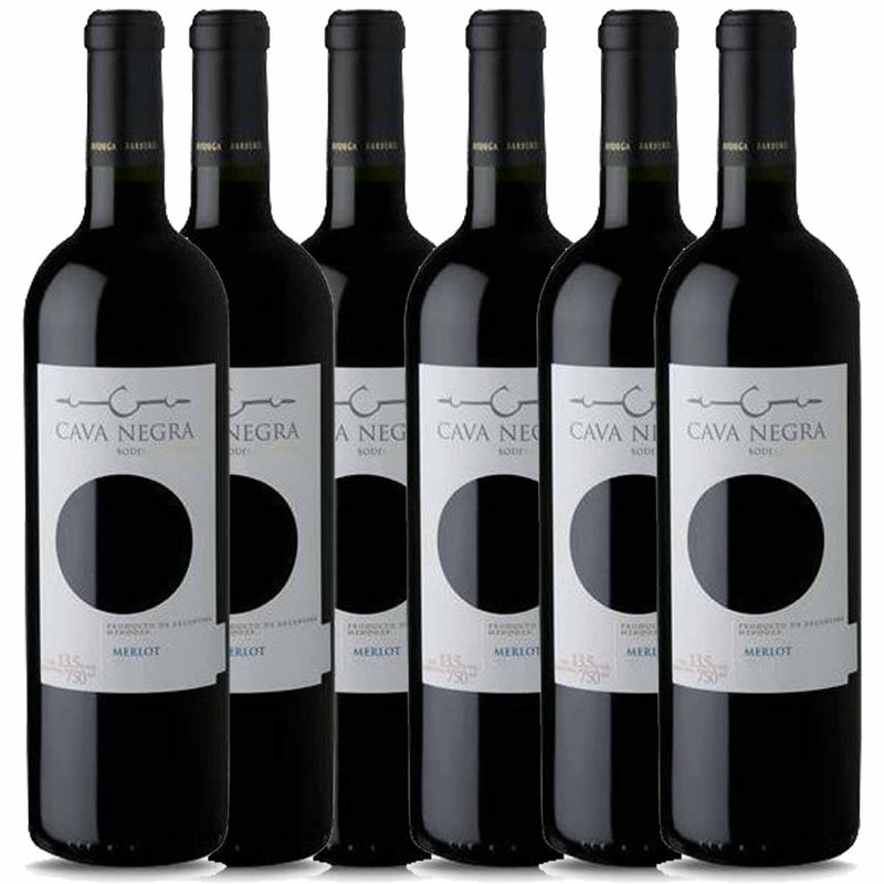 Kit 6x Vinhos Tintos Argentino Cava Negra Merlot 2019