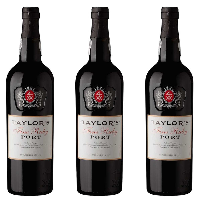 Kit 3x Vinhos do Porto Tintos Ruby Taylor's Português