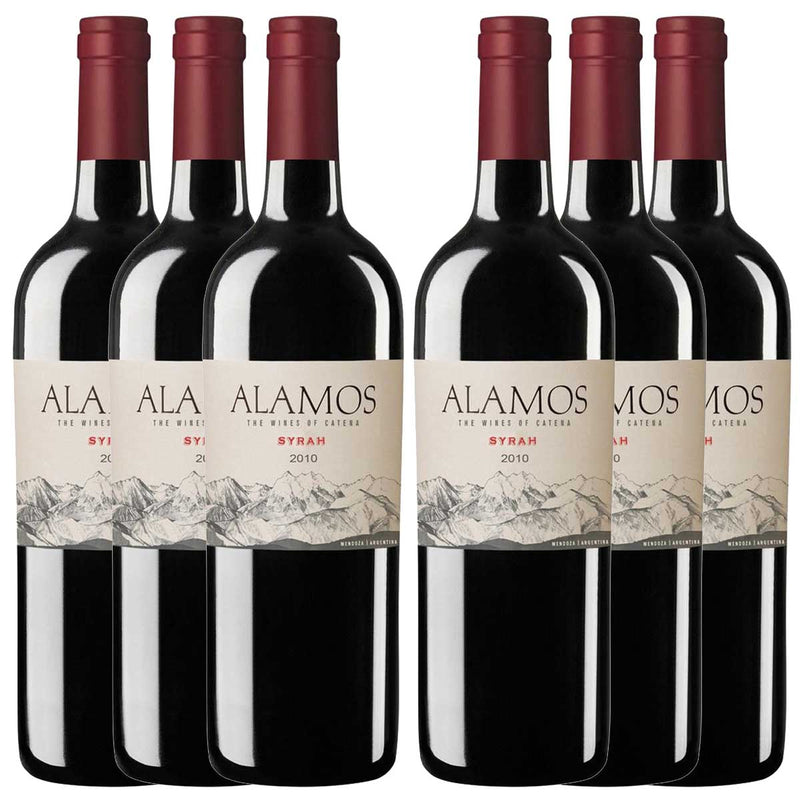 Kit 6x Vinhos Argentino Tintos Alamos Syrah 2018 Catena Zapata