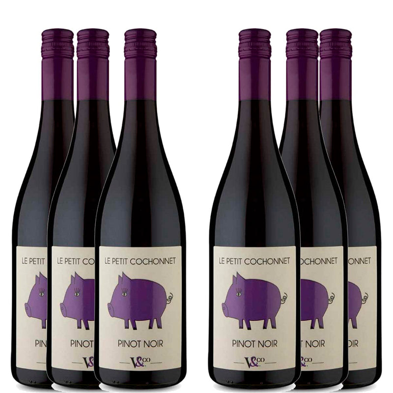 Kit 6x Vinhos Tintos Francês Petit Cochonnet Pinot Noir 2019