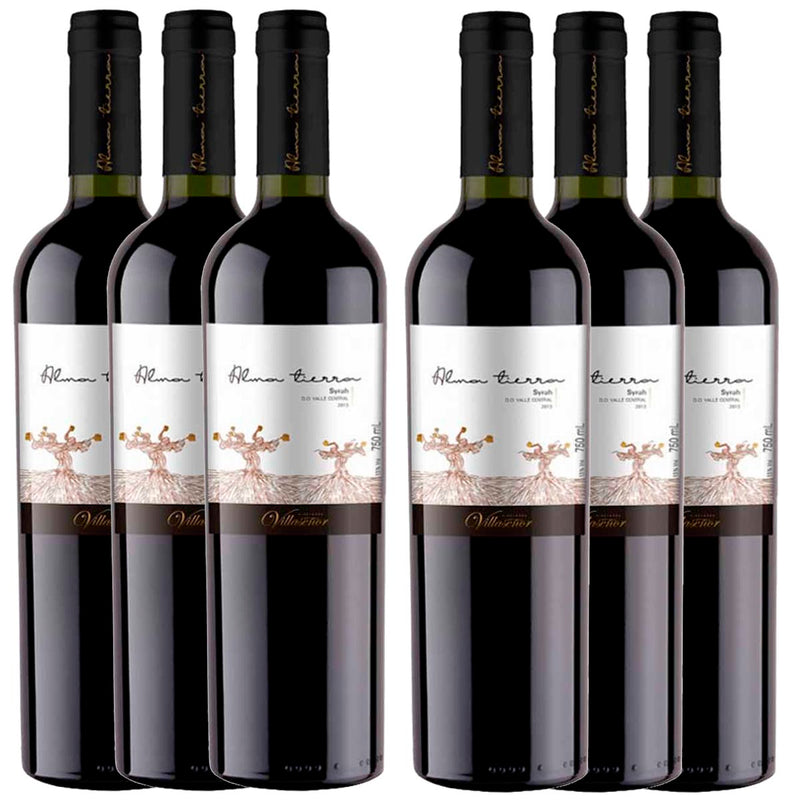 Kit 6x Vinhos Tintos Chileno Alma Tierra Syrah 2018