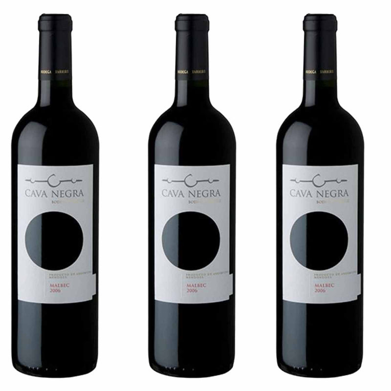 Kit 3x Vinhos Tintos Argentino Cava Negra Malbec 2019