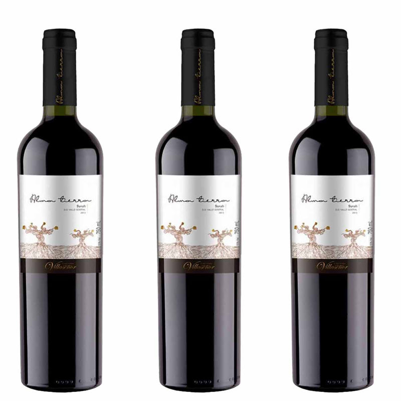 Kit 3x Vinhos Tintos Chileno Alma Tierra Syrah 2018