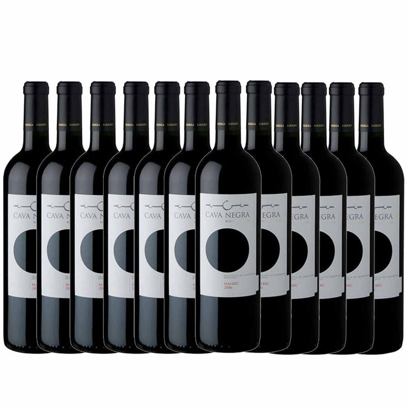 Kit 12x Vinhos Tintos Argentino Cava Negra Malbec 2019