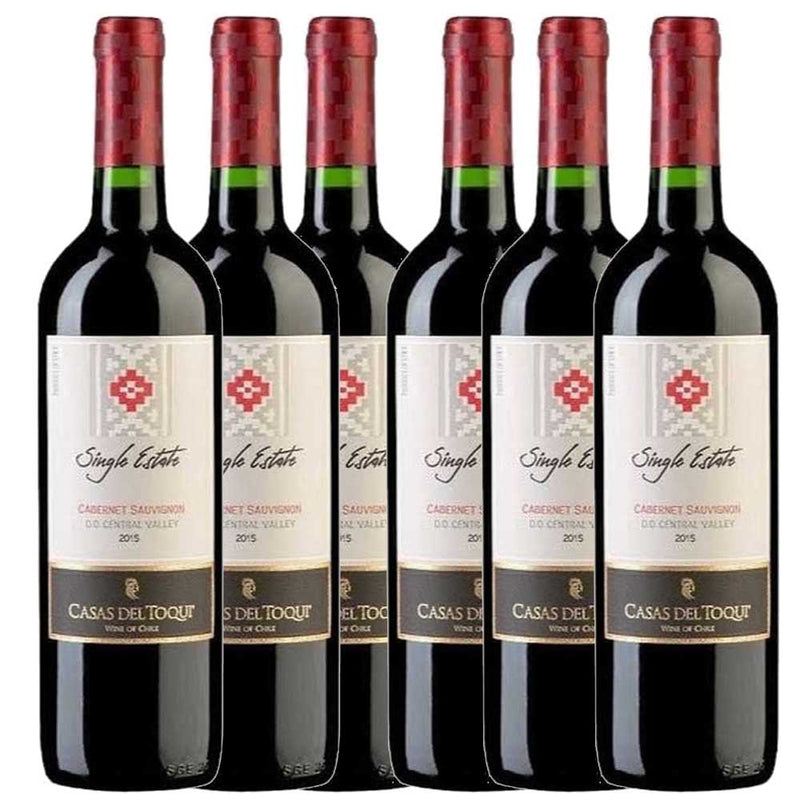 Cj 6 Vinho Tinto Chileno Casas Toqui Cabernet Sauvignon 2019