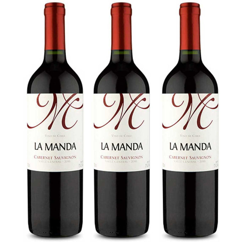 Kit 3x Vinhos Tintos Chileno La Manda Cabernet Sauvignon 2019