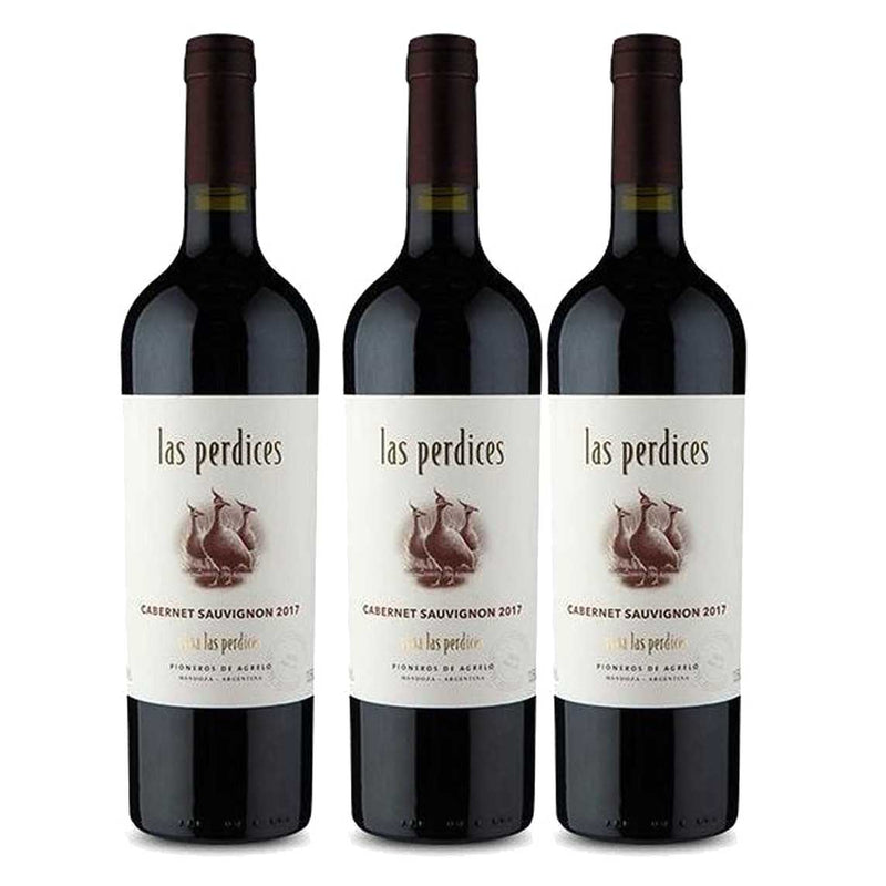 Kit 3x Vinhos Tintos Argentino Las Perdices Cabernet Sauvignon 2019