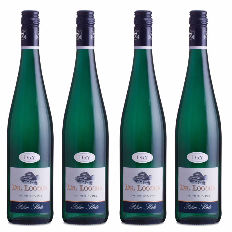 Kit 4x Vinho Branco Alemão Dr. Loosen Riesling Dry Blue Slate 2017