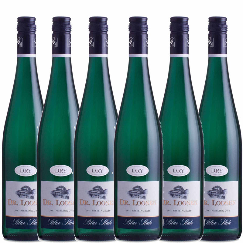 Kit 6x Vinhos Brancos Alemão Dr. Loosen Riesling Dry Blue Slate 2017