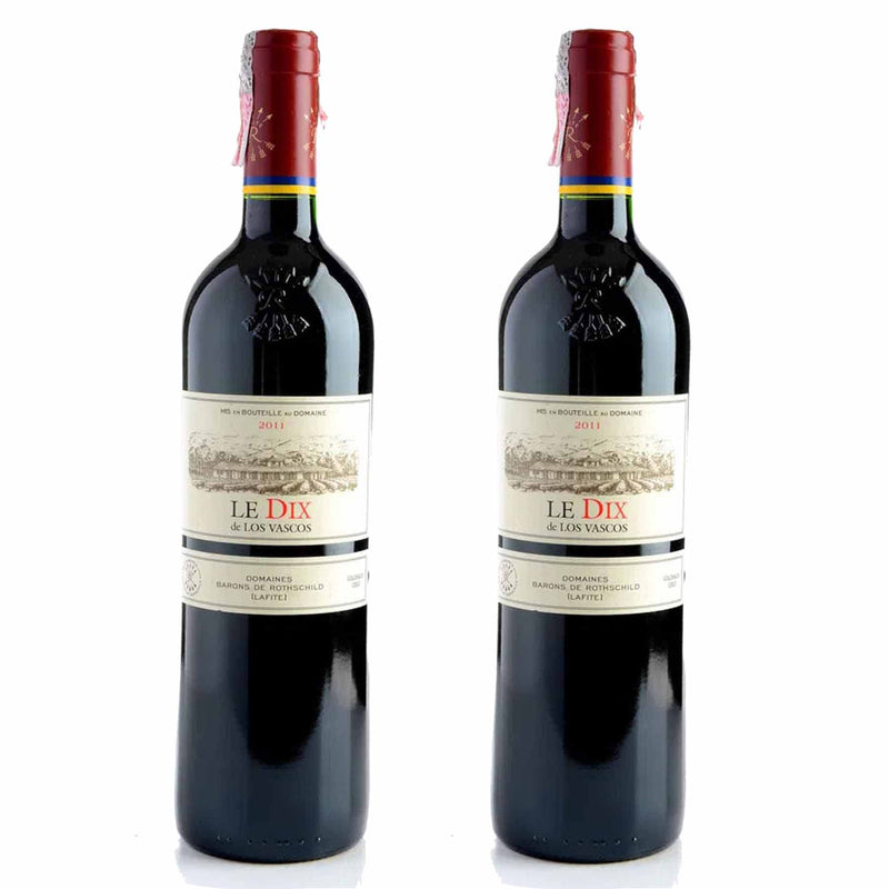 Kit 2x Vinhos Tinto Chileno Los Vascos Lafite Rothschild Le Dix 2x015