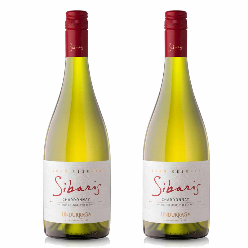 Kit 2x Vinhos Brancos Chileno Undurraga Sibaris Gran Reserva Chardonnay 2018