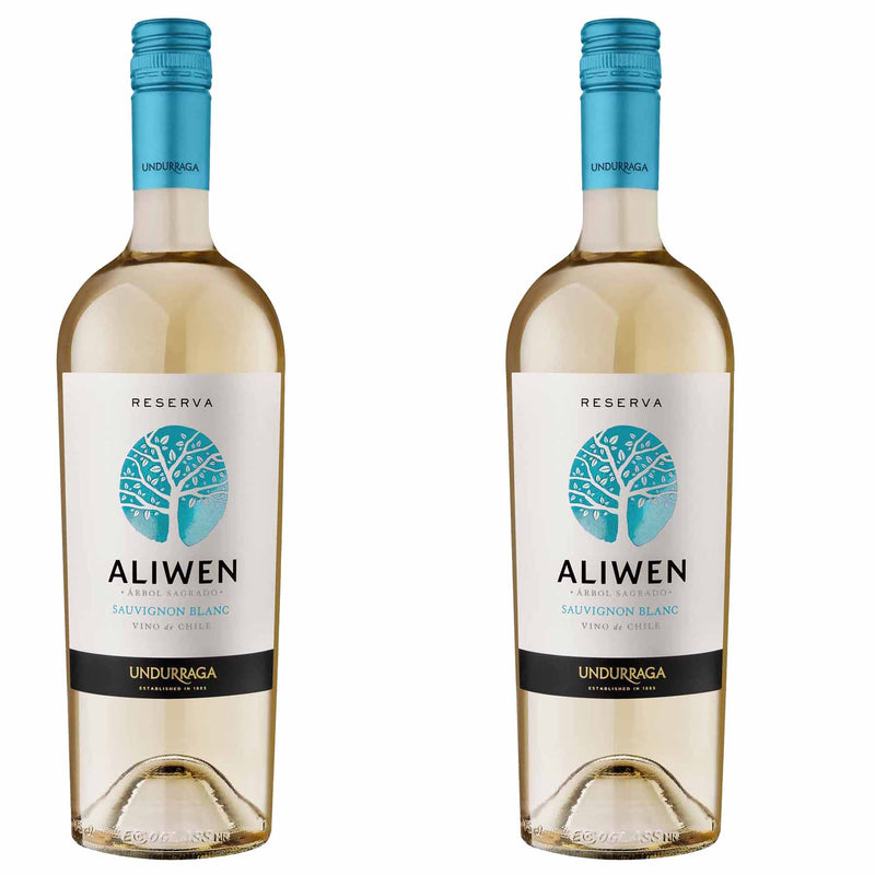 Kit 2x Vinhos Brancos Chileno Undurraga Aliwen Reserva Sauvignon Blanc 2019