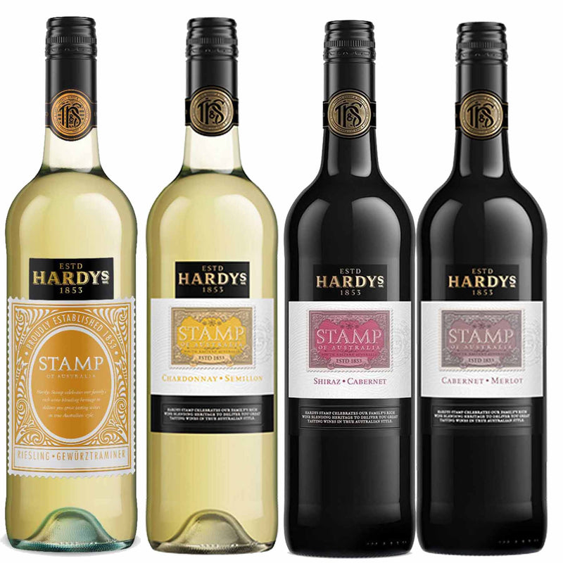 Kit 4x Vinho Tinto Australiano Hardy's Stamp Tintos/Brancos