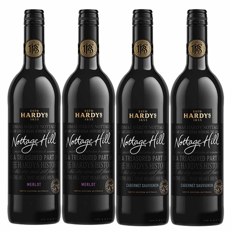 Kit 4x Vinho Tinto Australiano Hardy's Nottage Hill Merlot/Cabernet 2018