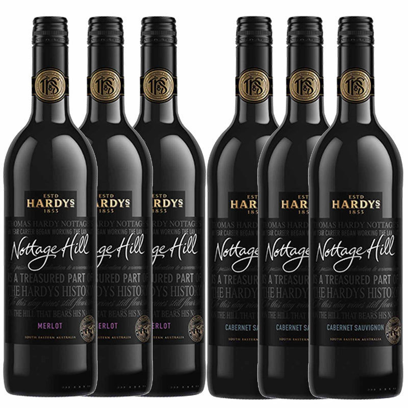 Kit 6x Vinhos Tintos Australiano Hardy's Nottage Hill Merlot/Cabernet 2018