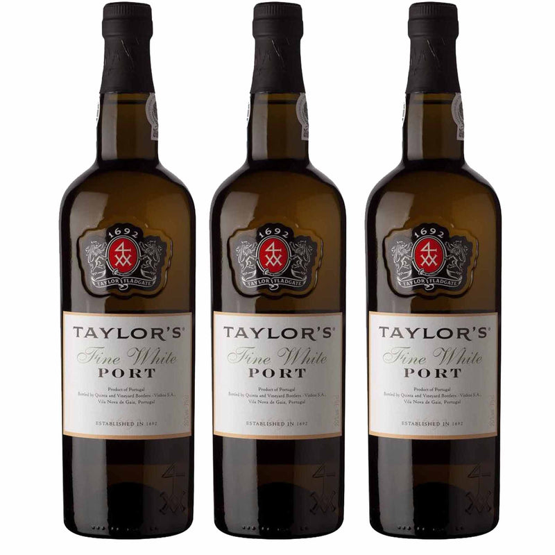 Kit 3x Vinhos do Porto Brancos Taylor's White Fine Douro 750ml