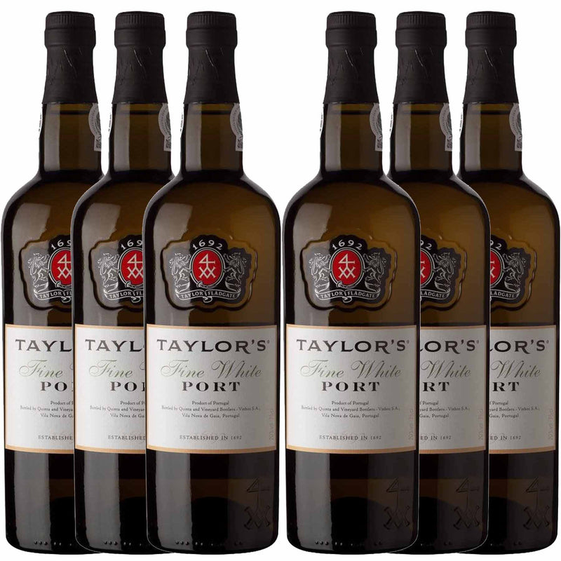 Kit 6x Vinhos do Porto Brancos Taylor's White Fine Douro 750ml