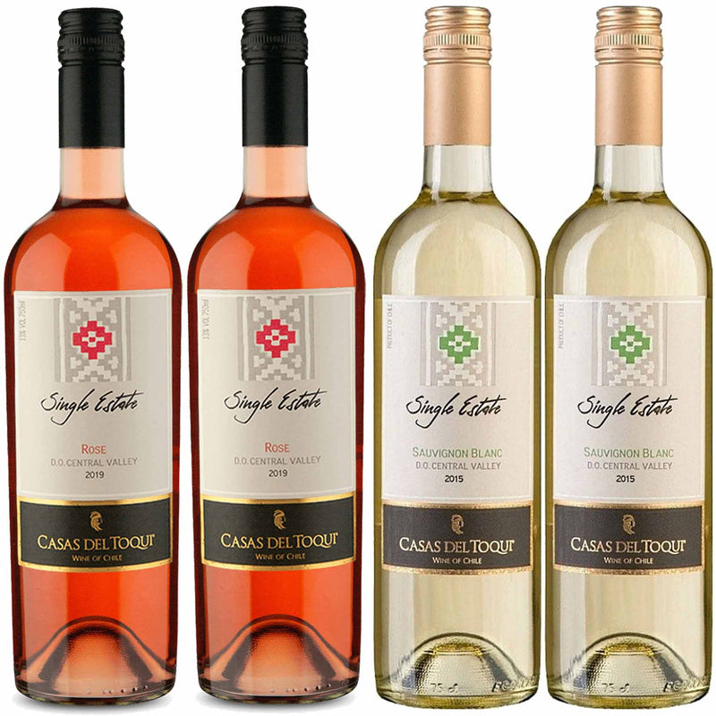 Kit 4 Vinhos Chileno Casas Del Toqui Branco e Rosé