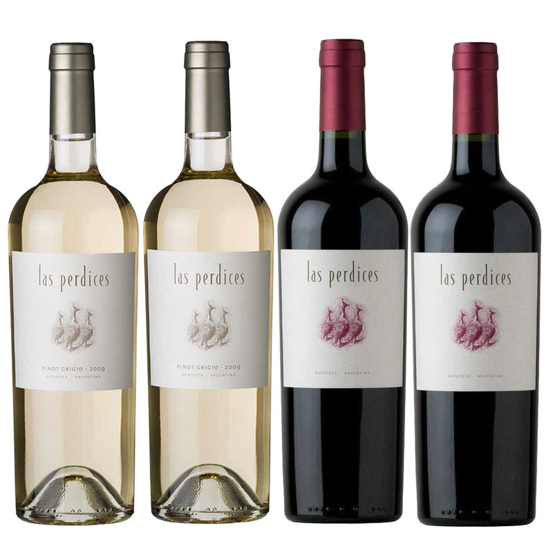 Kit 4x Vinho Argentino Las Perdices Malbec/Pinot Grigio