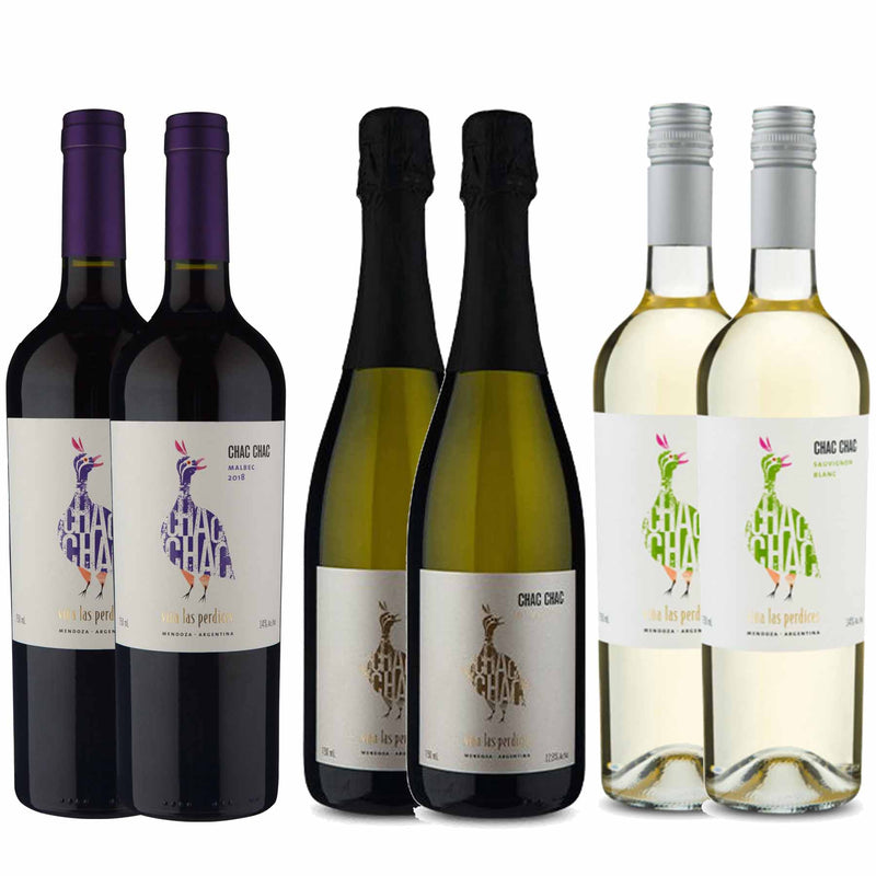 Kit 6x Vinhos Tintos Argentino ChacChac Tintos/Brancos/Espumante