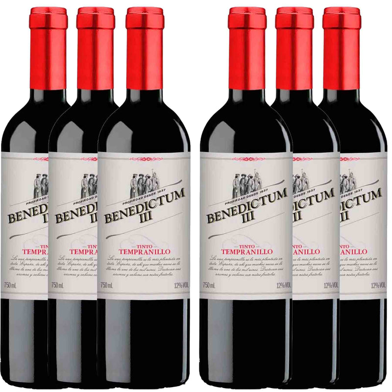 Kit 6x Vinhos Tintos Espanhol Victorium III Tempranillo 2019