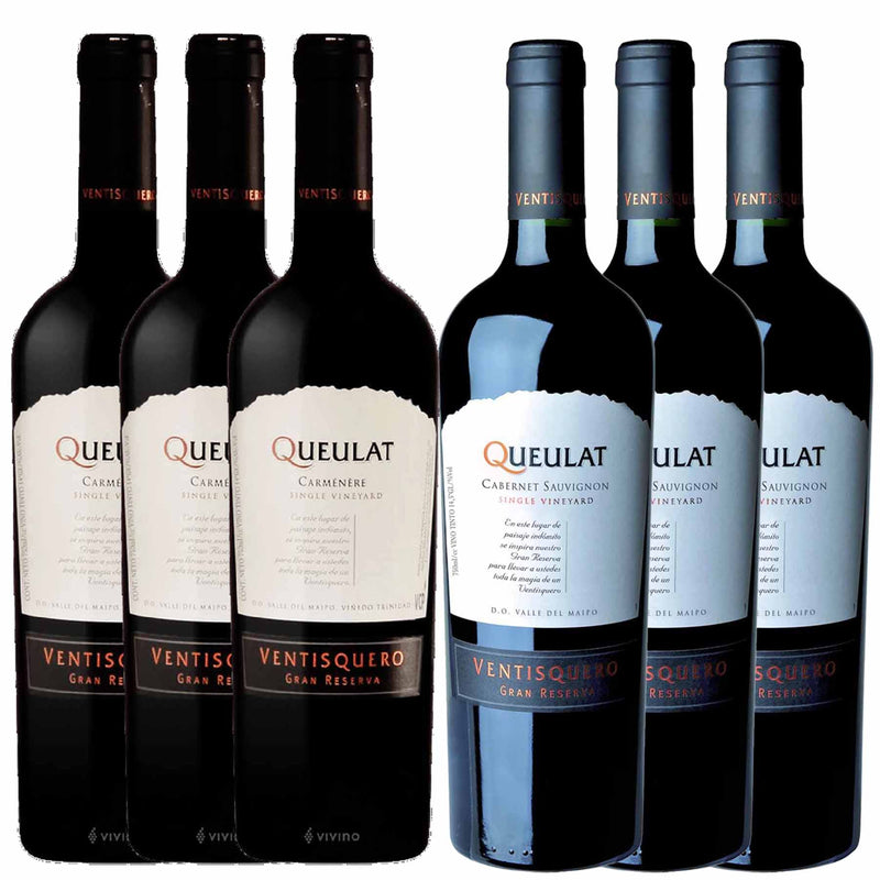 Kit 6x Vinhos Tintos Chilenos Gran Reserva Queulat