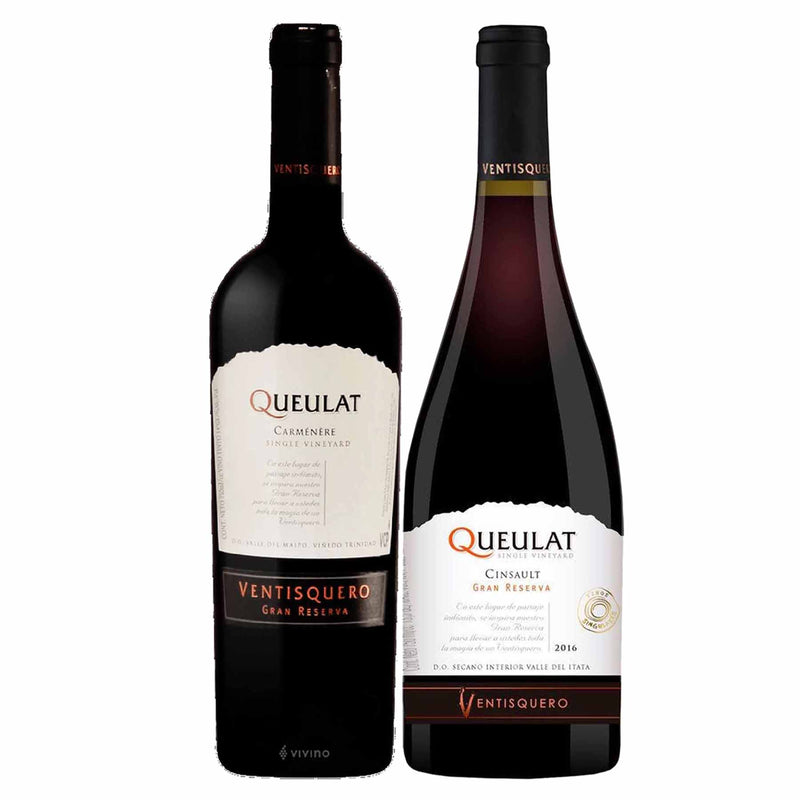 Kit 2x Vinhos Tintos Chileno Gran Reserva Queulat 750ml