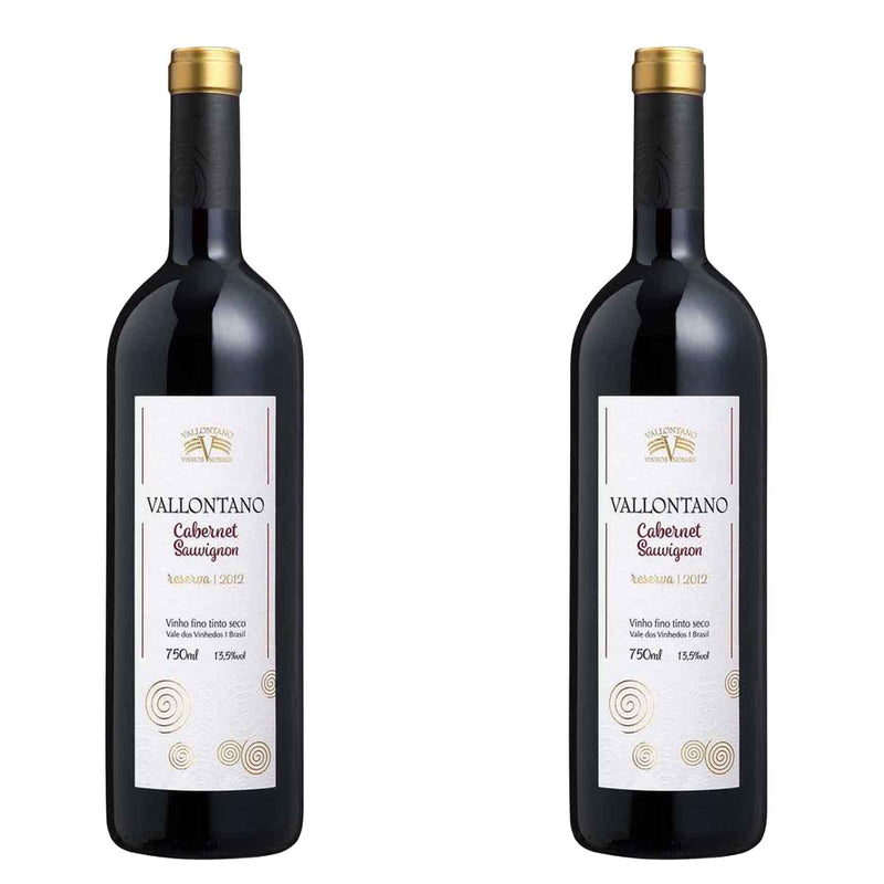 Kit 2x Vinhos Tinto Nacional Vallontano Reserva Cabernet Sauvignon 2014