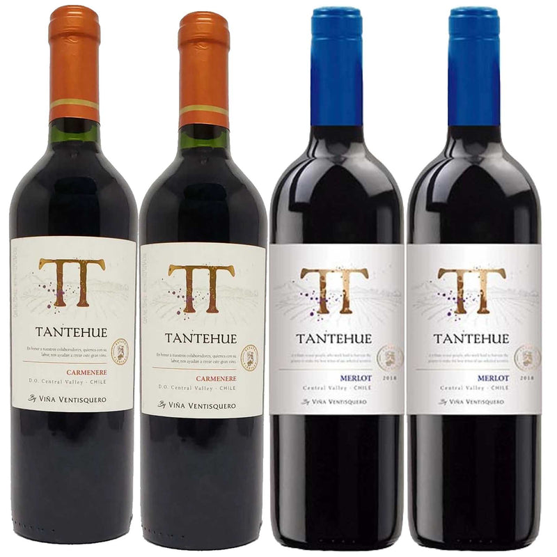 Kit 4 Vinhos Chileno Tinto Tantehue Merlot/Carmenere