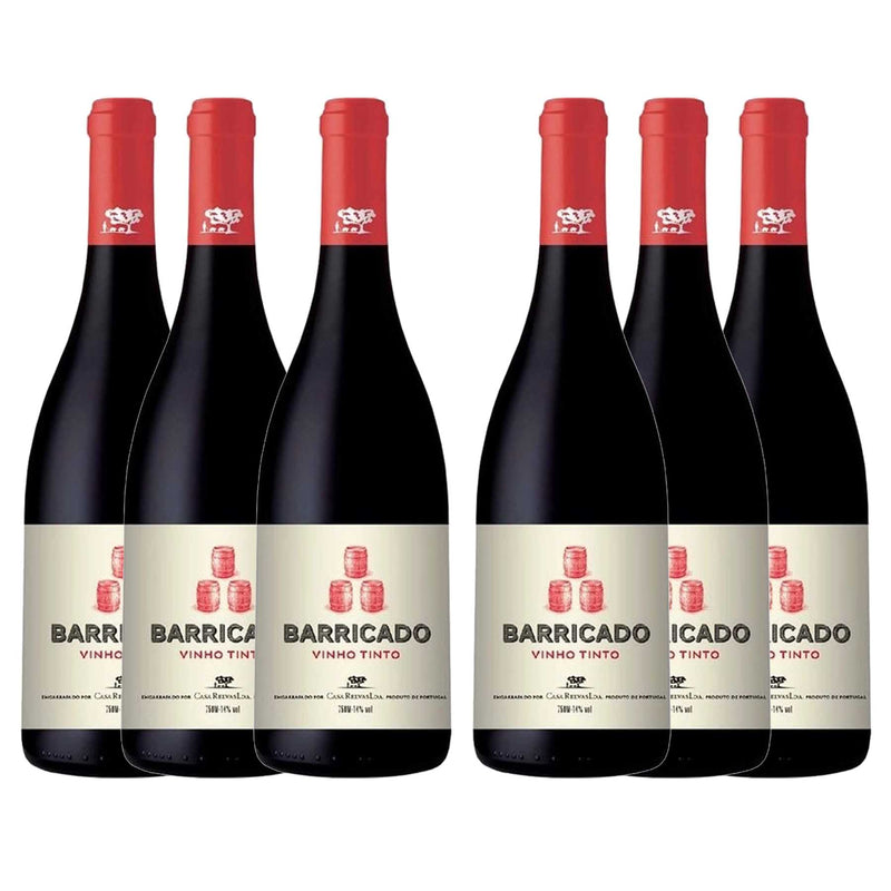 Kit 6x Vinhos Tintos Português Barricado 750ml 2018 Casa Relvas