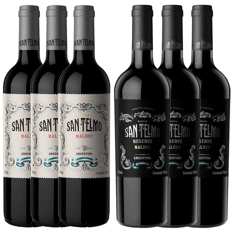 Kit 6x Vinhos Argentinos Tintos Malbec/Malbec Reserva