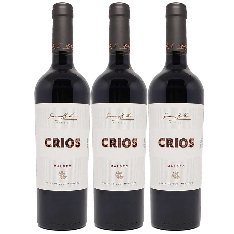 Kit 3x Vinhos Tintos Argentino Susana Balbo Crios Malbec 2019 750ml