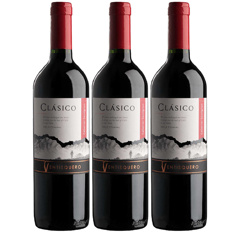 Kit 3x Vinhos Ventisquero Clássico Cabernet Sauvignon 2019 750ml