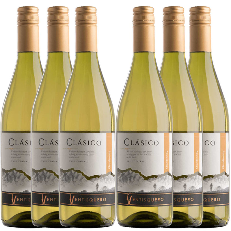 Kit 6x Vinhos Brancos Chileno Ventisquero Clássico Chardonnay 2020