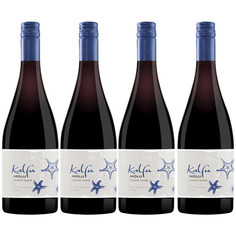 Kit 4x Vinho Tinto Chileno Kalfu Molu Pinot Noir 750ml 2019