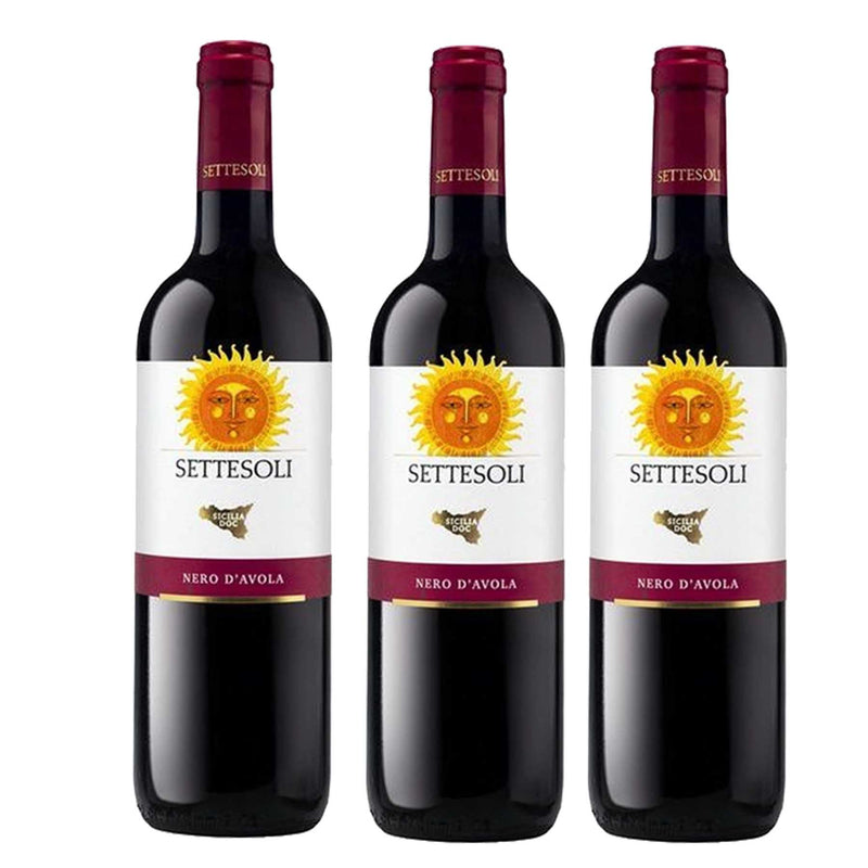 Kit 3x Vinho Tinto Italiano Settesoli Nero D'Avola DOC 2019 750ml