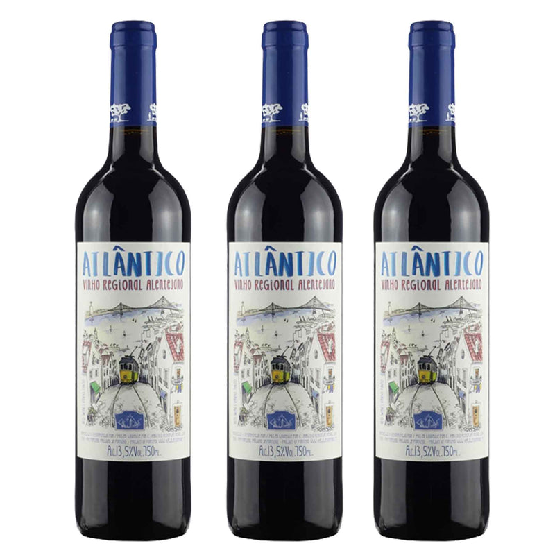 Kit 3x Vinhos Tintos Português Alentejano Atlântico São Miguel 2019