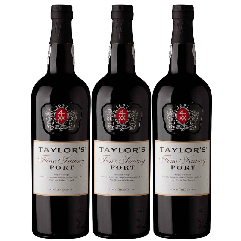 Kit 3x Vinhos Tintos Português Do Porto Taylors Fine Tawny