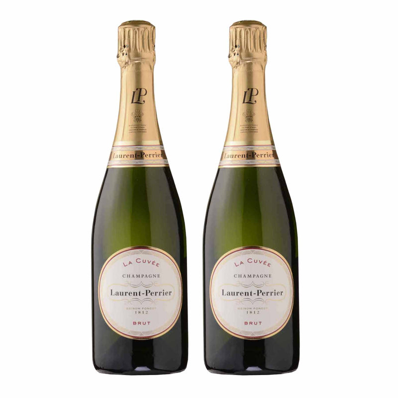 Kit 2x Vinhos Champagne Brancos Francês Laurent Perrier La Cuvee Brut