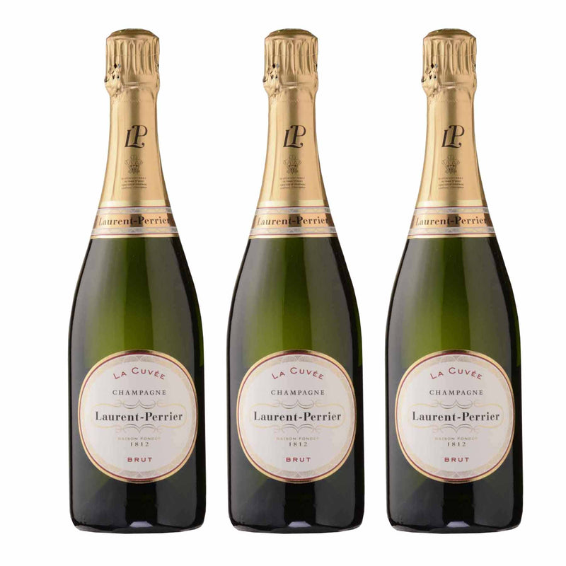 Kit 3x Vinhos Champagne Brancos Francês Laurent Perrier La Cuvee Brut