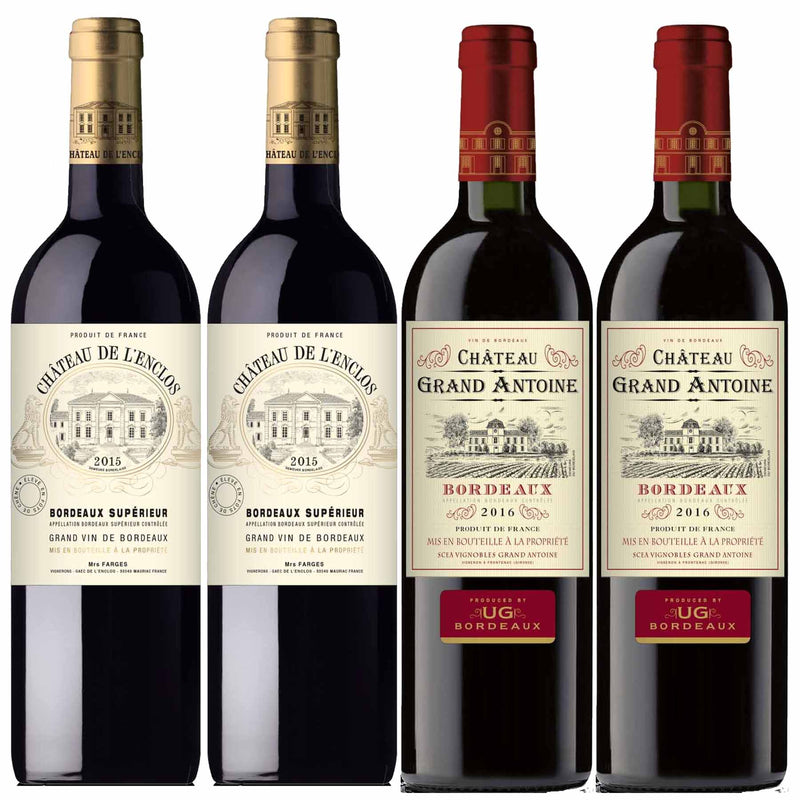 Kit 4 Vinhos Bordeaux: Bordeaux e Bordeaux Supérieur França