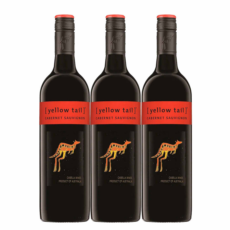 Kit 3x Vinhos Tintos Australiano Yellow Tail Cabernet Sauvignon 2019