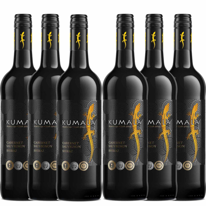 Kit 6x Vinhos Tintos Sul Africano Kumala Cabernet/Shiraz 2019