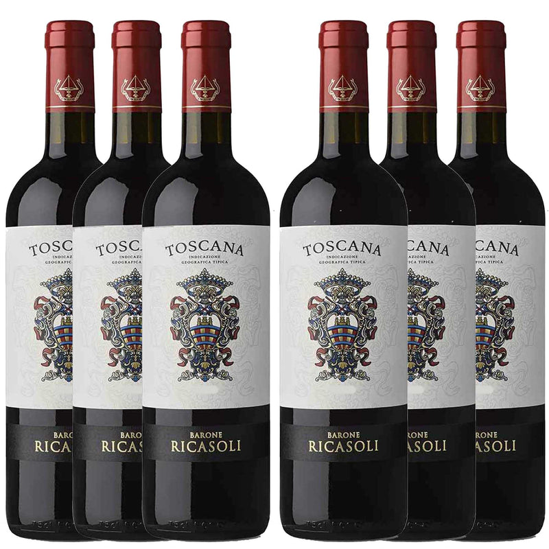 Kit 6x Vinhos Tintos Italiano Toscana IGT Ricasoli 2017 750ml