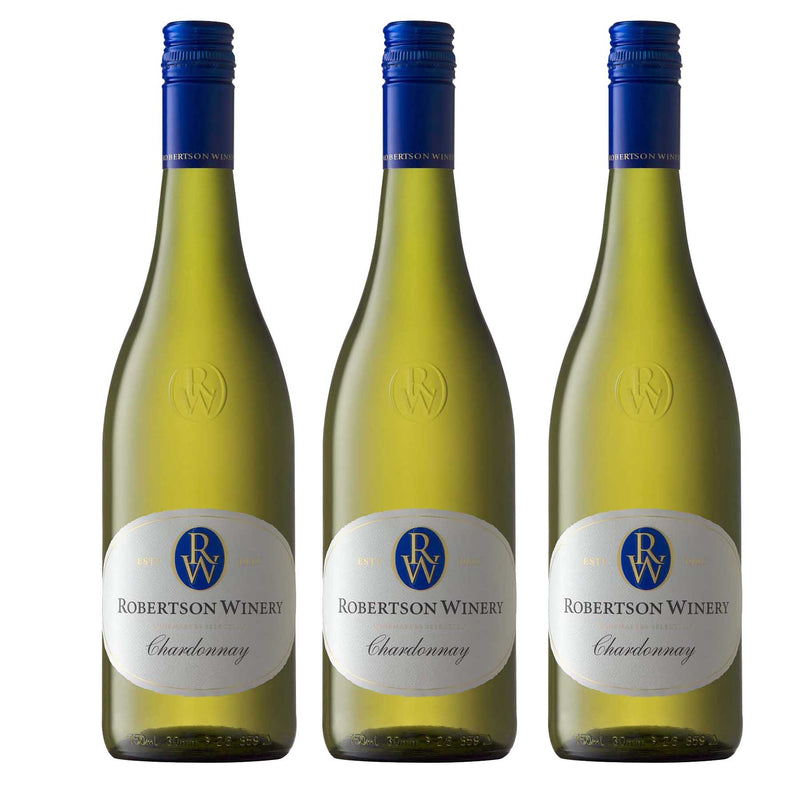 Kit 3x Vinhos Brancos Sul-Africano Robertson Chardonnay 2019