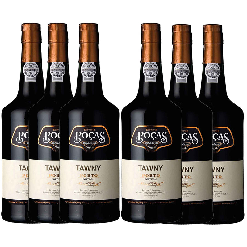 Kit 6x Vinhos do Porto Tintos Português Poças Tawny