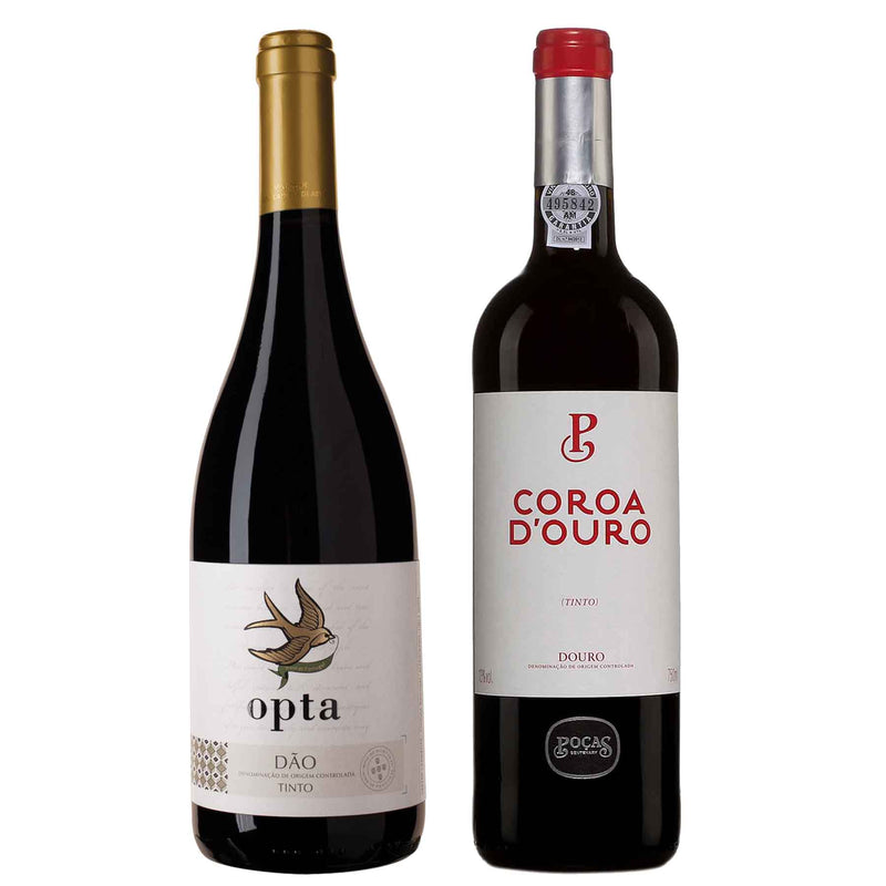 Kit Vinhos Portugueses Tinto Opta Dão + Coroa D'ouro Douro Poças