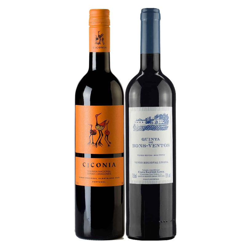 Kit 2x Vinhos Portugueses Ciconia Alentejo + Quinta de Bons Ventos