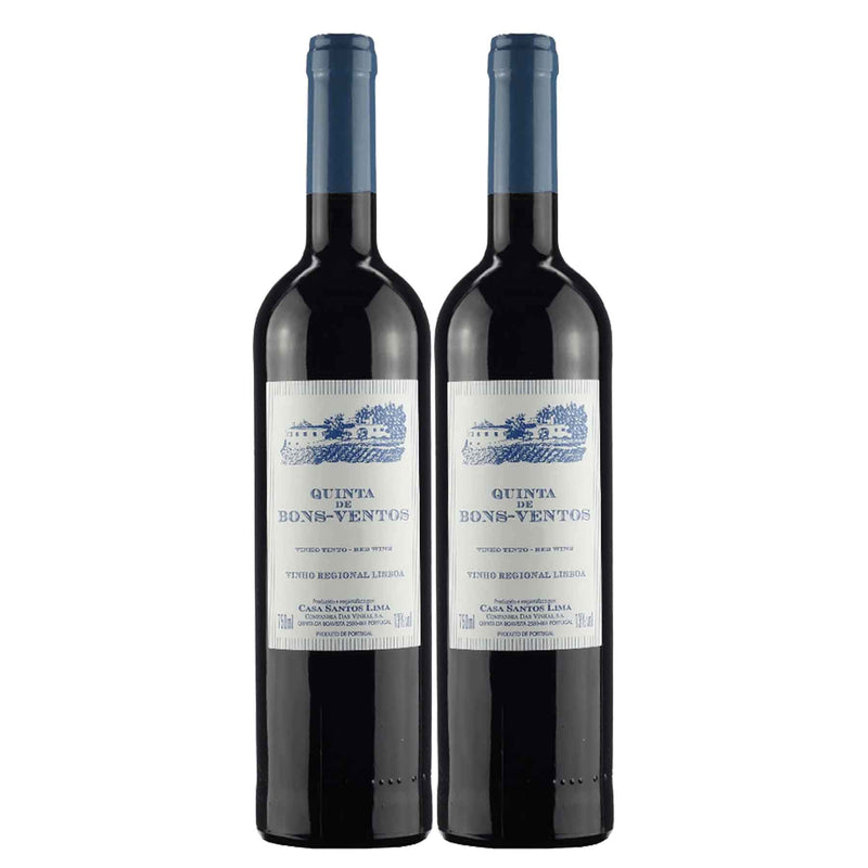 Kit 2x Vinhos Tintos Português Quinta De Bons Ventos 2019 750ml